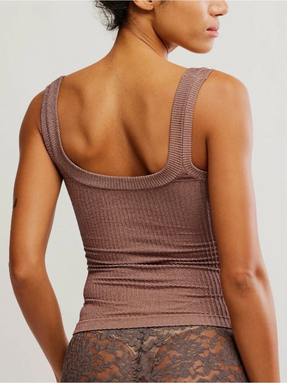 FREE PEOPLE Clean Slate Henley Tank in Mink Size XS/S